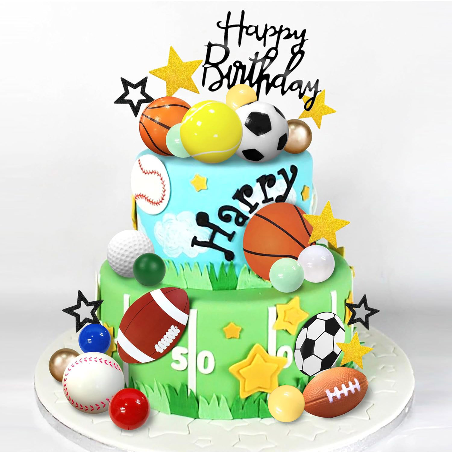 Table Tennis Zhang Jike - 37PCS Sports Cake Decoration with Soccer