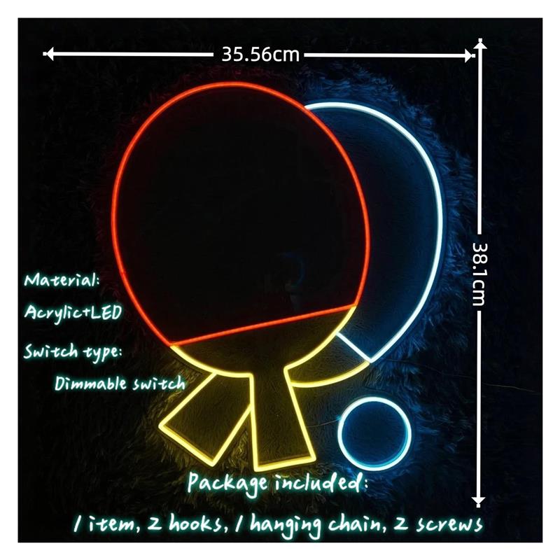 LED Ping Pong Paddle Neon Sign - Hall Table Tennis recension och pris